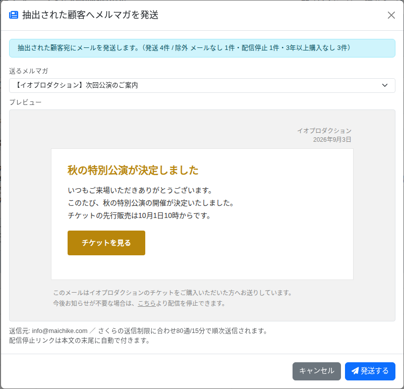 メルマガを発送
